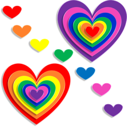 Hjärtan i olika färger