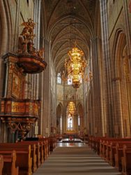 Interiör i i Uppsala domkyrka.