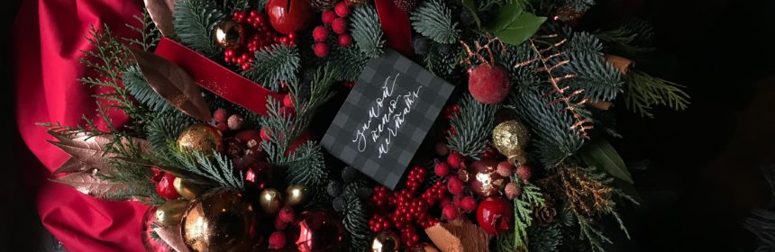 Ulva julmarknad 2019 (dekorativ bild av en julkrans)